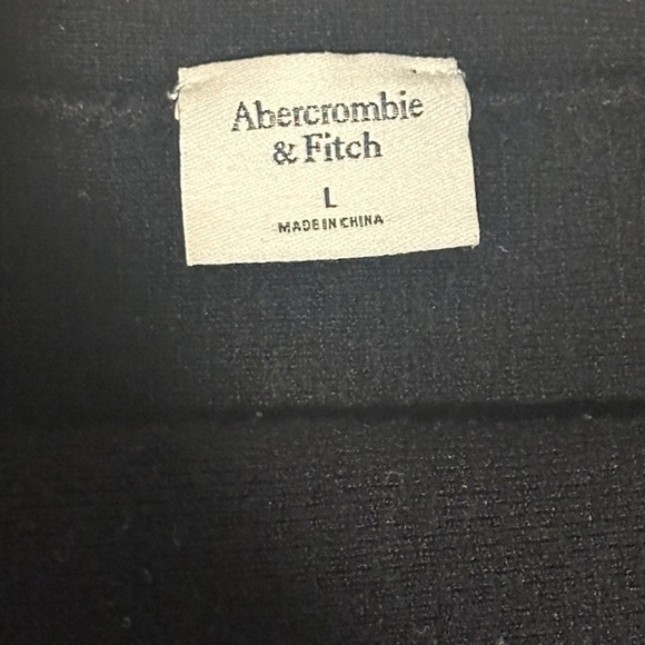 Abercrombie & Fitch Ottoman Knit Ribbed Sweetheart Neck Cropped Tank Black Large - Picture 3 of 4